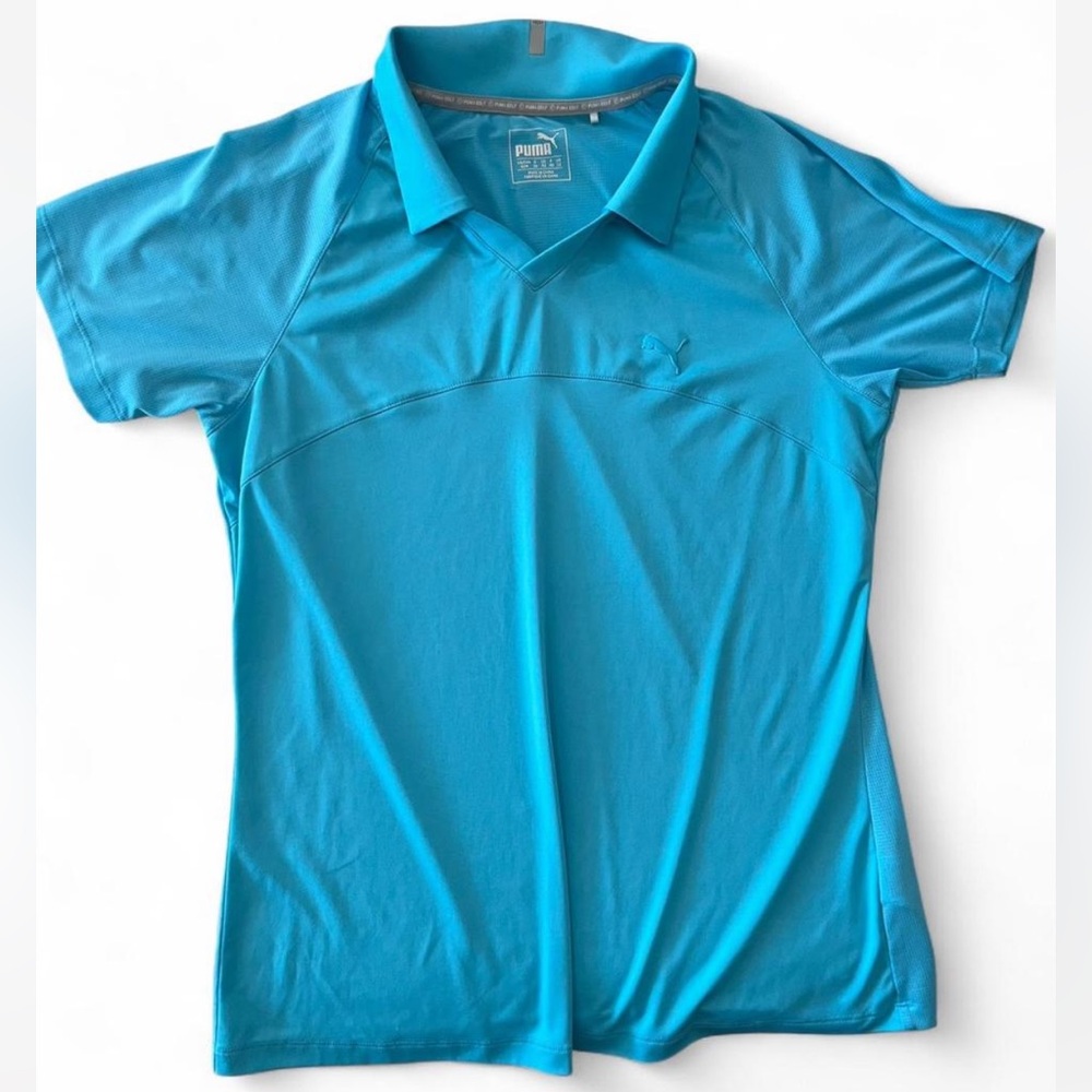 Puma Blue Fitted Short Sleeve Polo Jersey